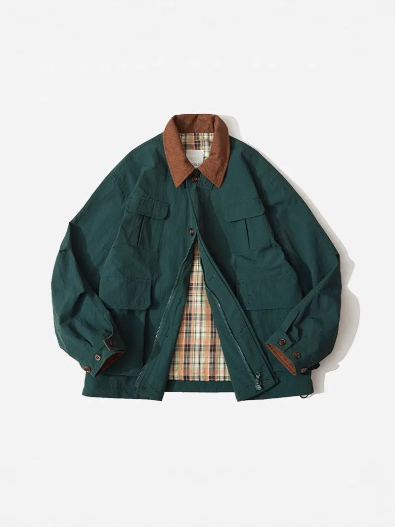 Solid colour casual jacket for men and women with side seam pockets in apricot or green