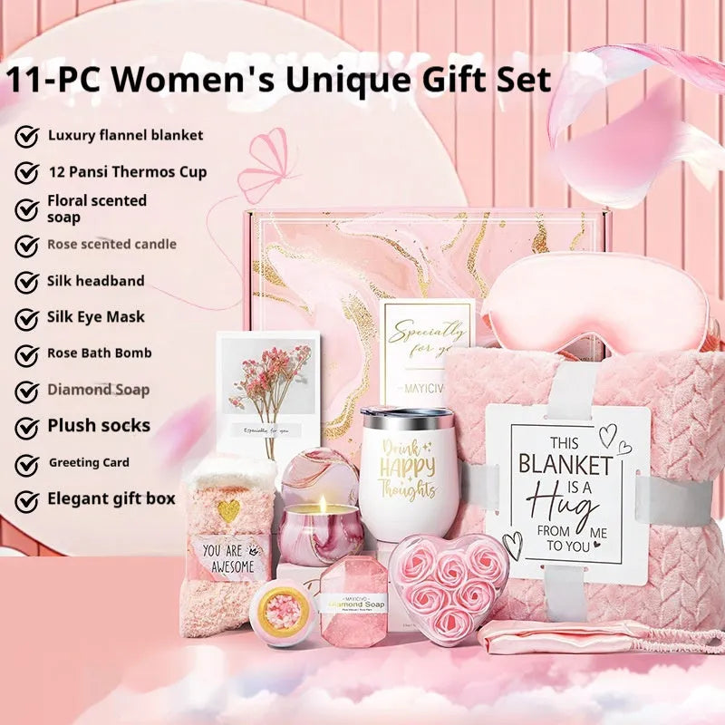 Aromatherapy candle and soap bath gift set in a modern plastic case.
