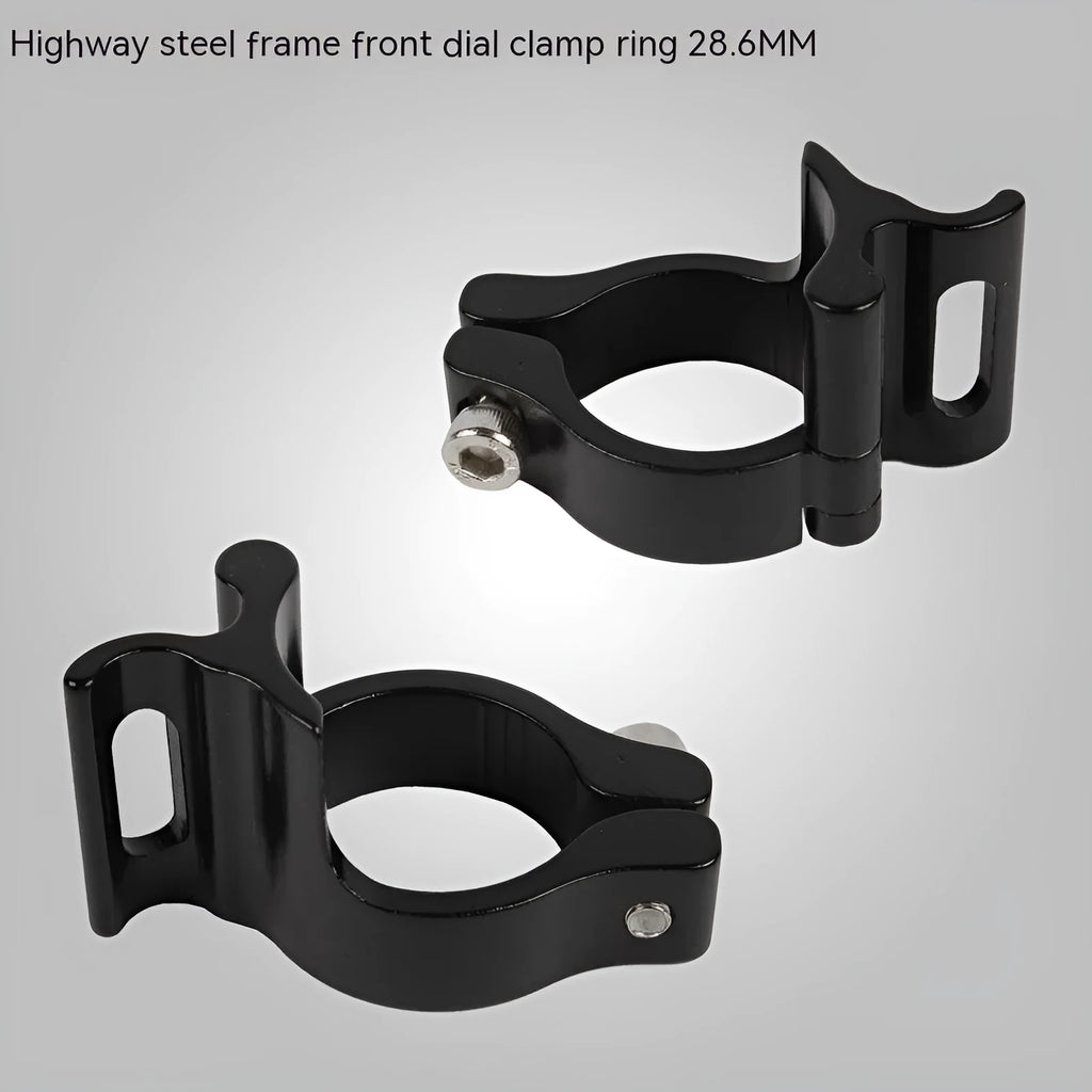 A single black aluminium alloy hose clamp with a 28.6mm diameter for vehicle use.