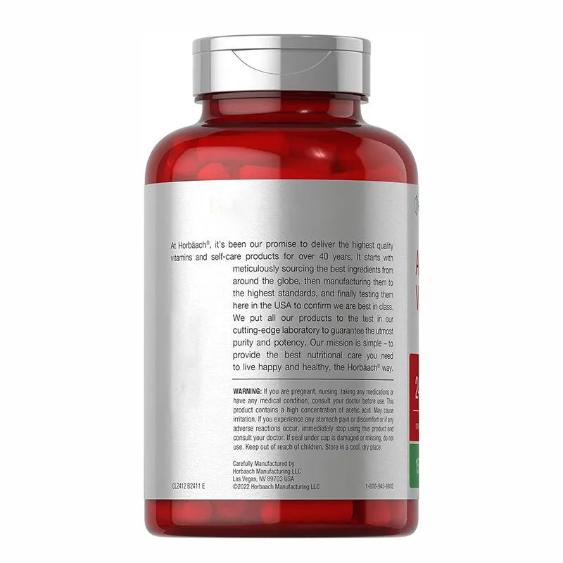 Pack of 150 apple vinegar dietary supplement capsules.