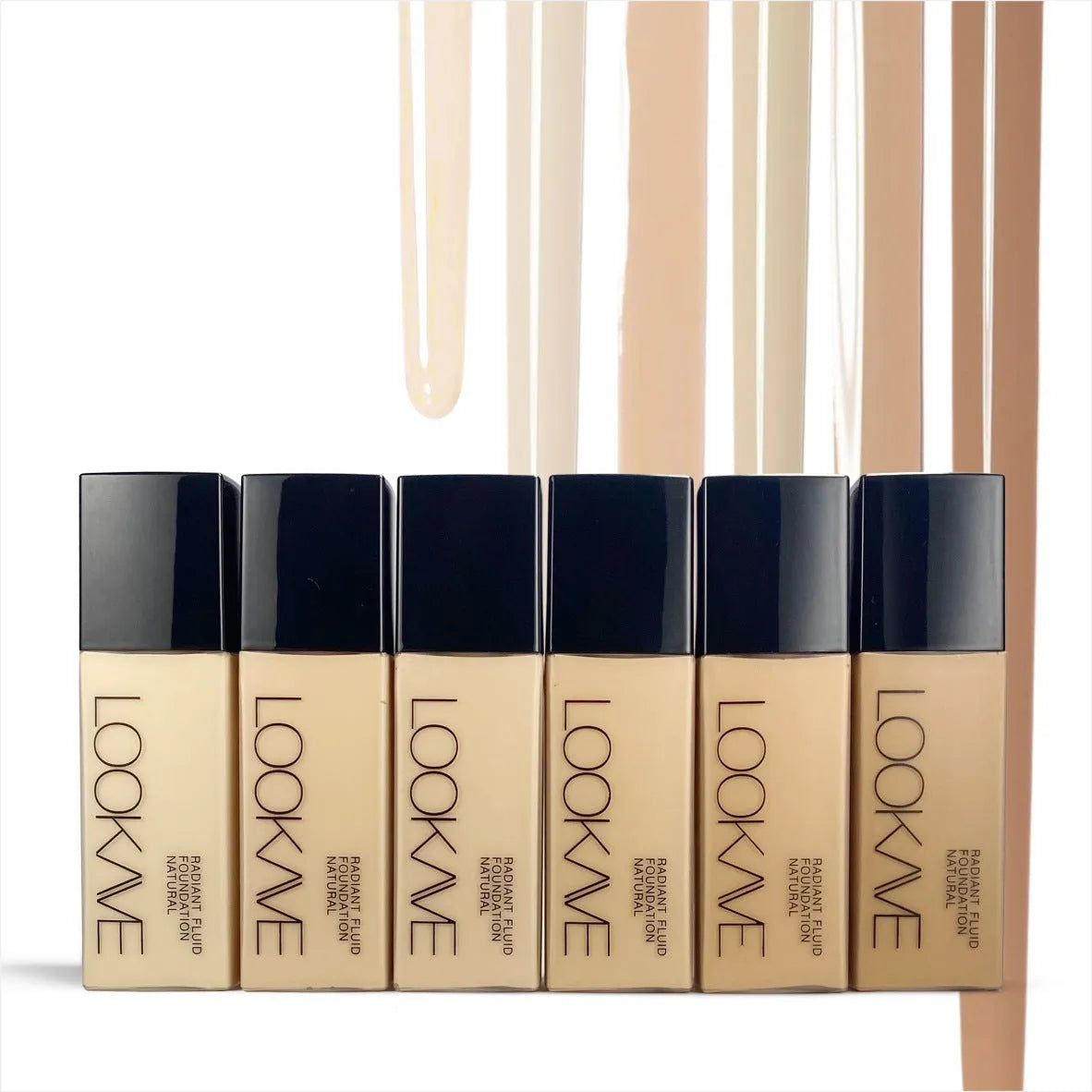 LOOKAVE matte liquid foundation bottle in ivory white shade from the LK63C colour range