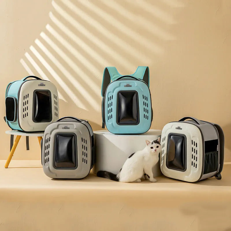 Pets Go Out portable breathable backpack for small animals in polyester fibre, front view