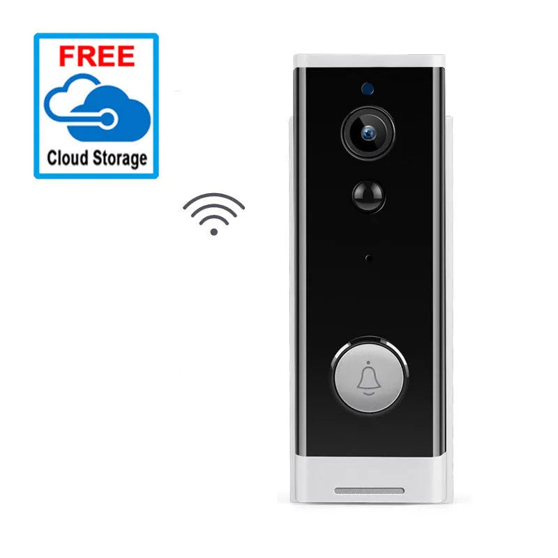 White wall-mounted wireless security camera with 1080p resolution for mobile phone remote monitoring