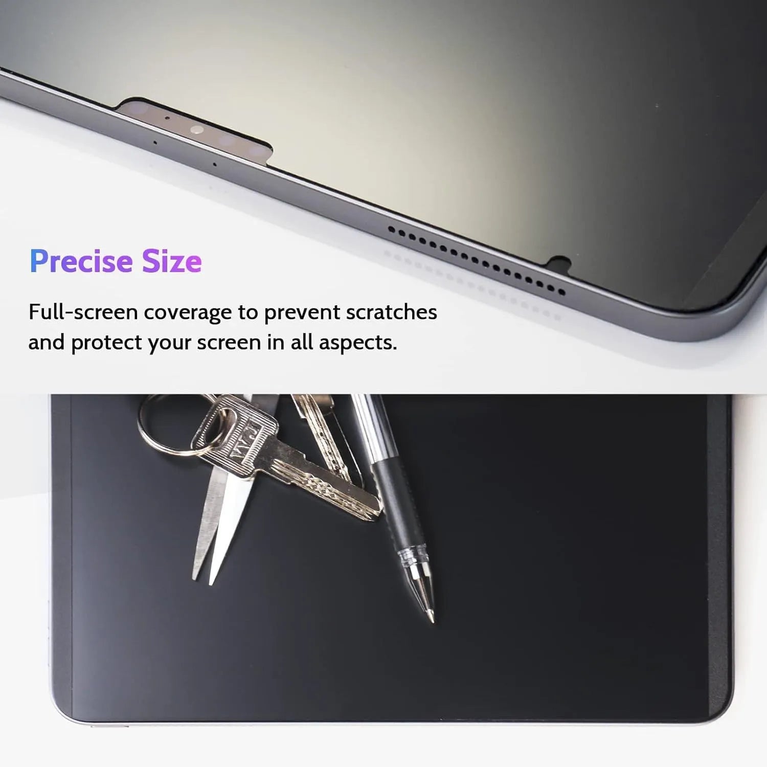 Magnetic iPad anti peeping film with matte finish shown next to iPad Pro