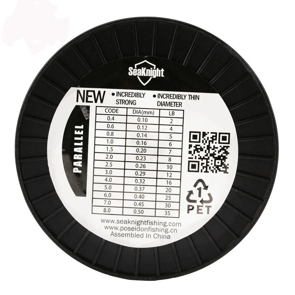 Seaknight1000 fishing line spool in choice of colours, showing nylon main line for fishing reels.