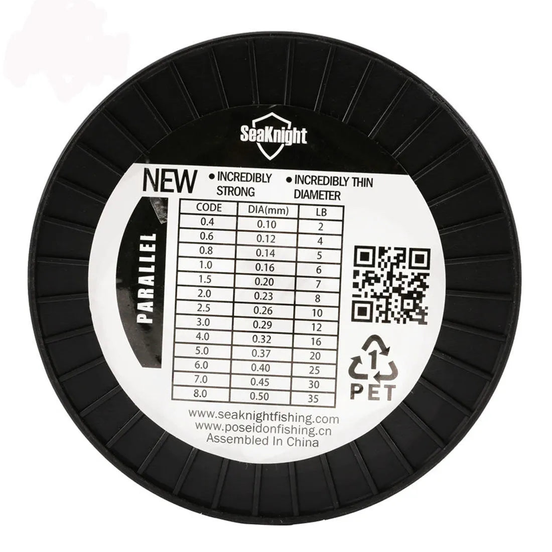Seaknight1000 fishing line spool in choice of colours, showing nylon main line for fishing reels.