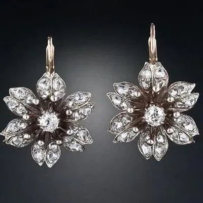 Silver electroplated alloy earrings with retro fashion styling for women