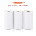 A box containing three rolls of white 57mm wide thermal paper for small printers.