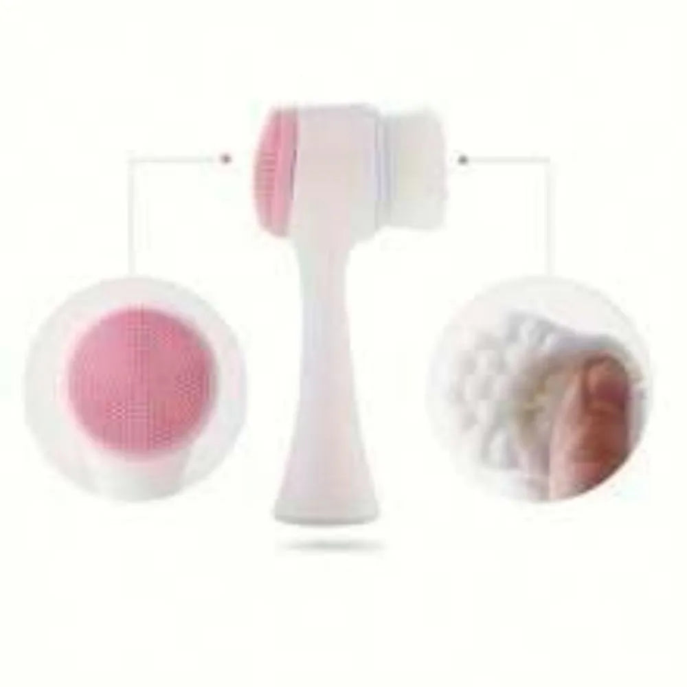 Blue and pink pet paw brush with nylon bristles for dog and cat grooming, measuring 13.5cm long