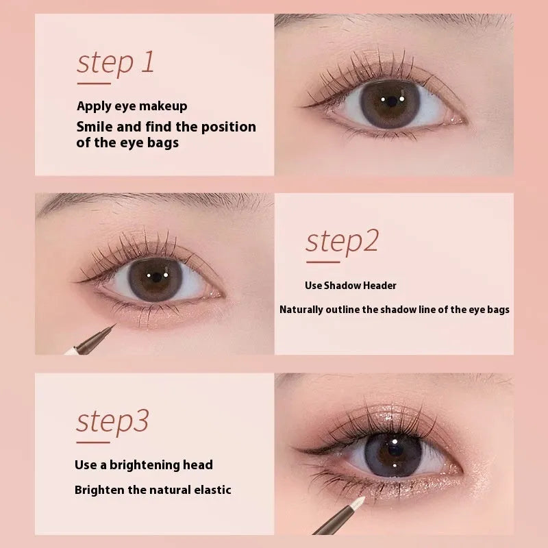 Double-headed silkworm pen eyeliner with stereoscopic star eyes design