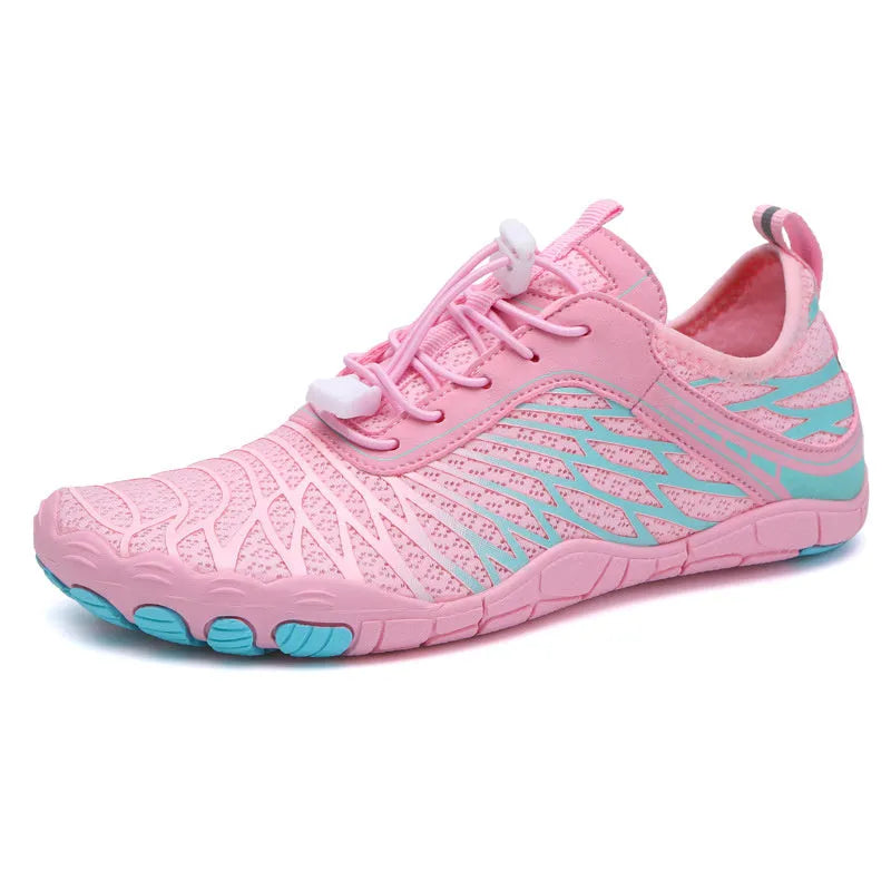 Outdoor fashion sports shoes with lace-up front in white, showing rubber sole