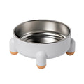 Green stainless steel pet bowl with a non-slip silicone ring and high foot for dogs and cats
