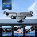 Invisible alloy car air vent mobile phone mount bracket in black colour with snap-on installation