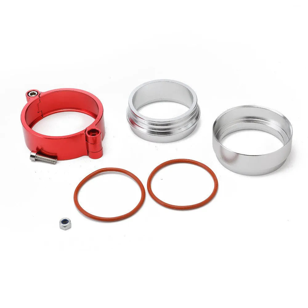 Aluminium high-pressure turbine exhaust clamp for car modification in black