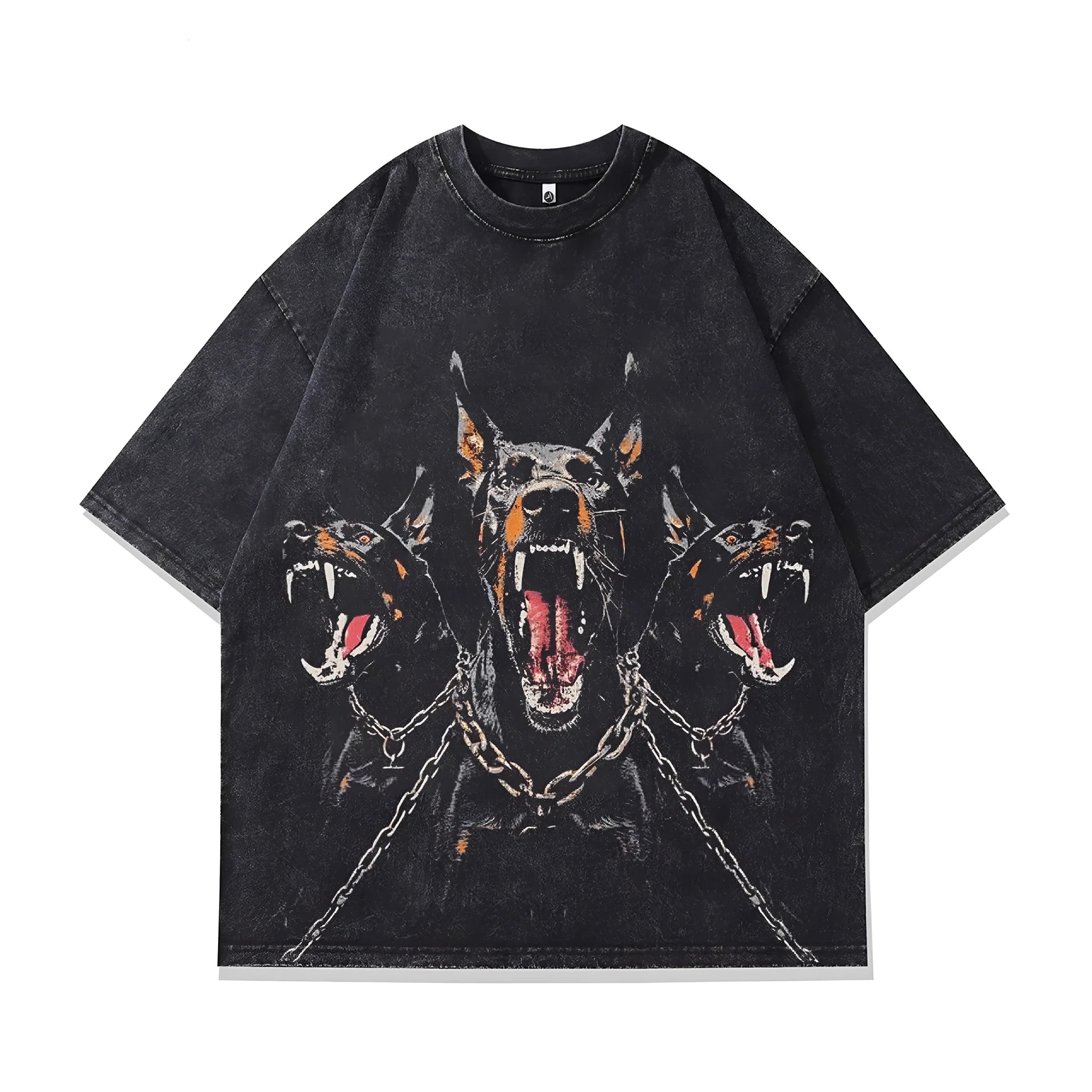 Men's short sleeve printed cotton pullover with character pattern in loose summer fit
