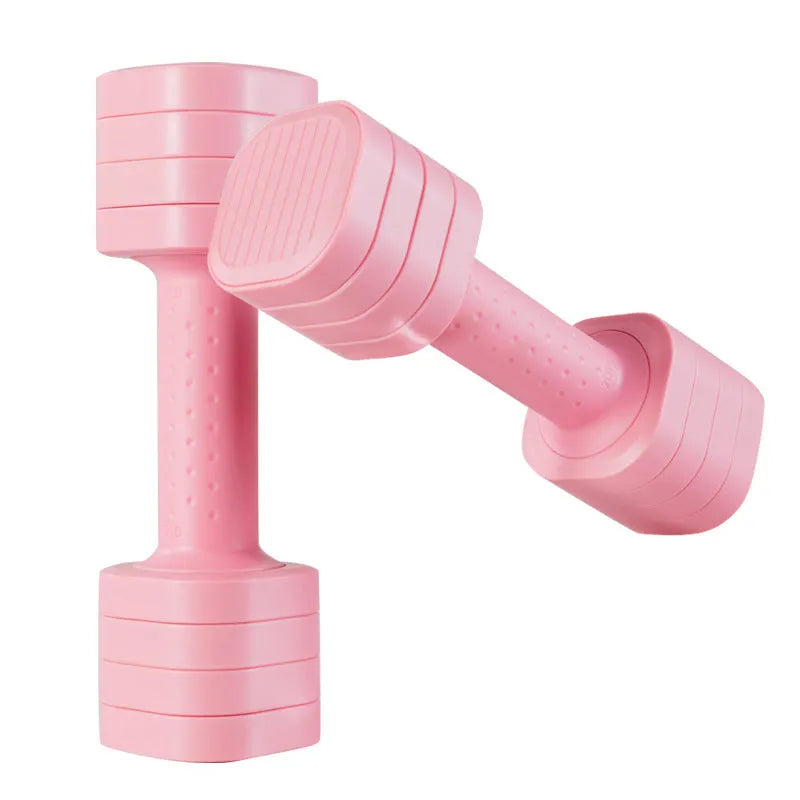 Detachable dumbbell set for women in pink colour with adjustable weight design