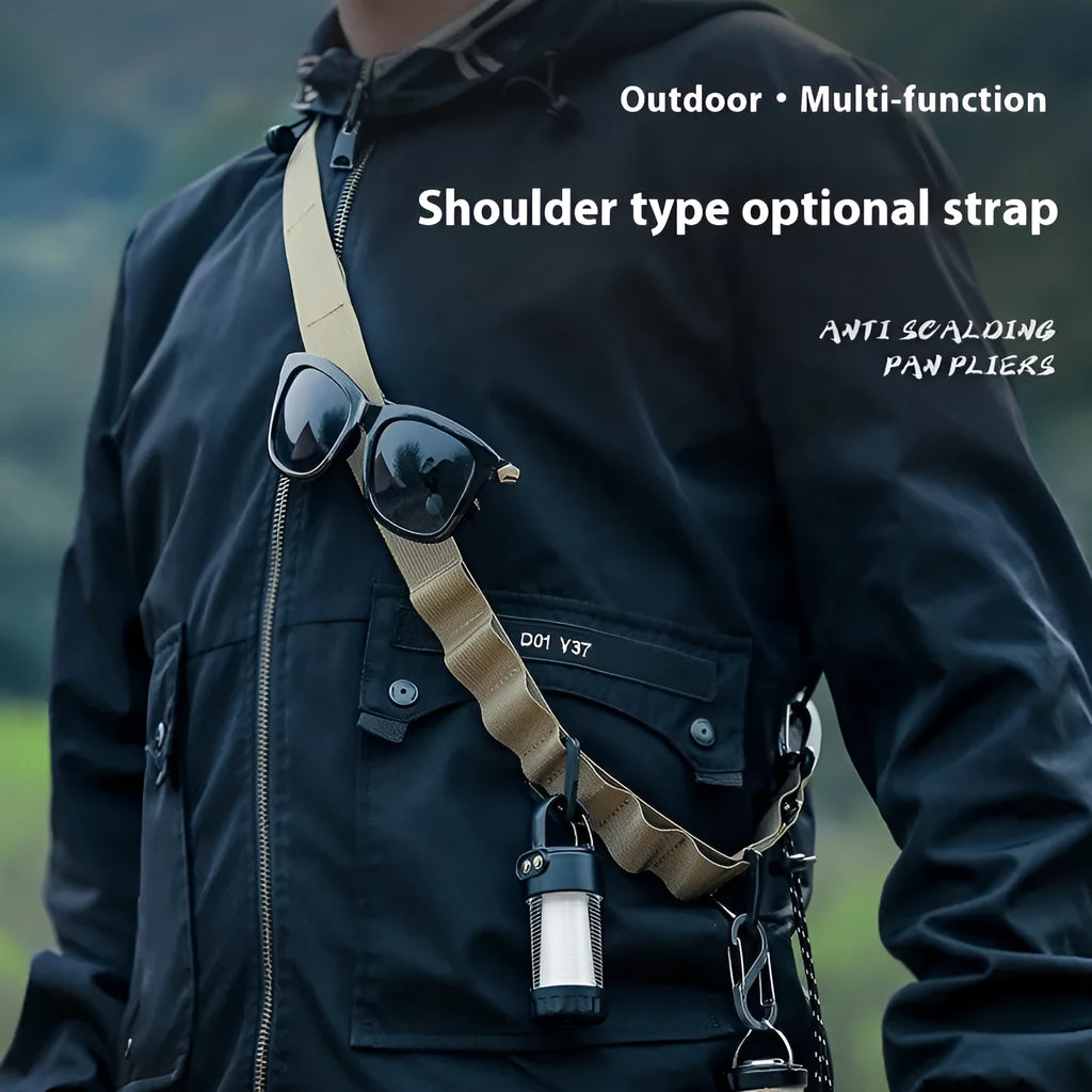 130cm multifunctional hanging rope storage belt in black or khaki for laundry and gear organisation
