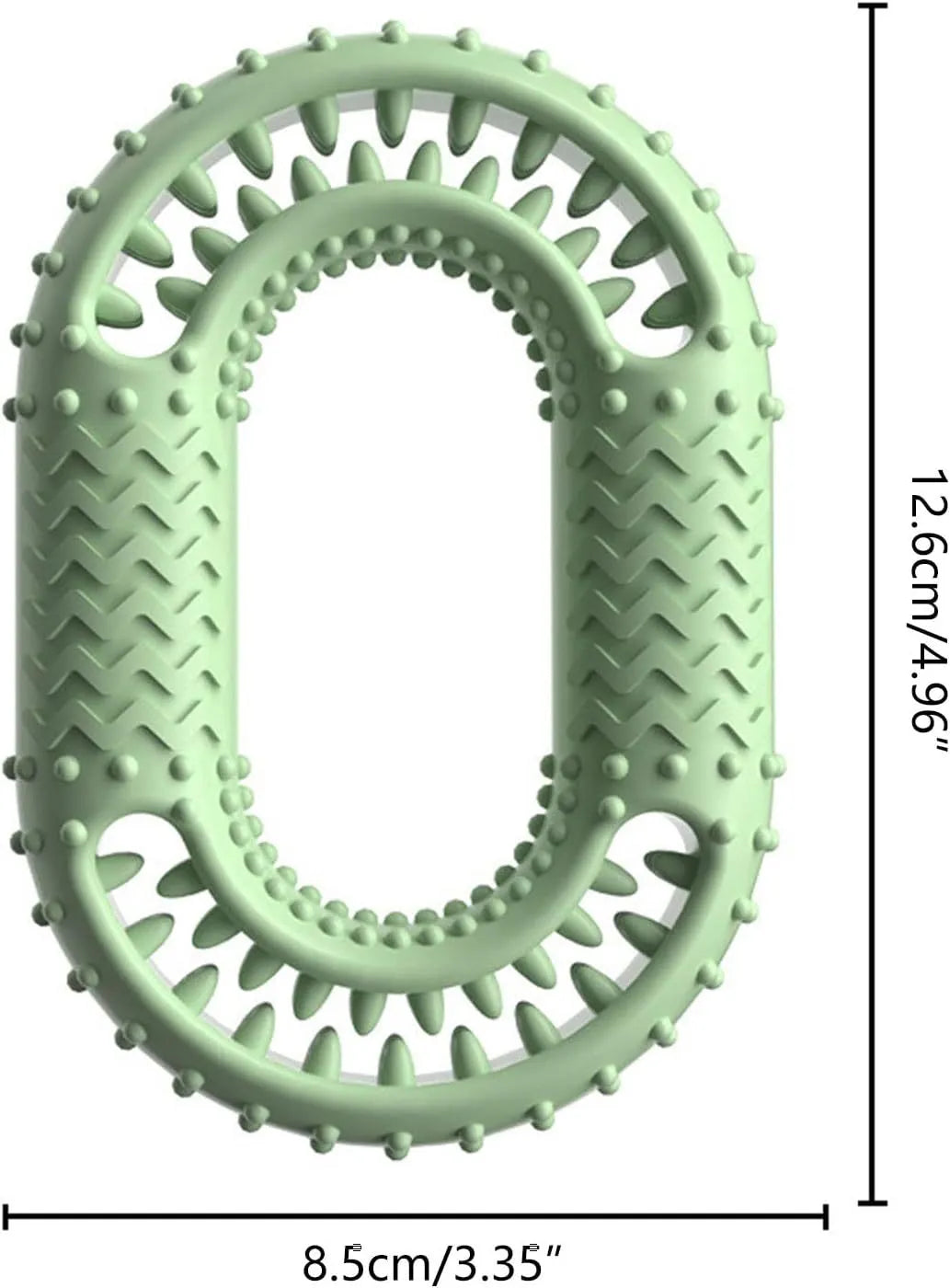 Blue o-ring shaped dog chewing toy for aggressive chewers and dental plaque reduction