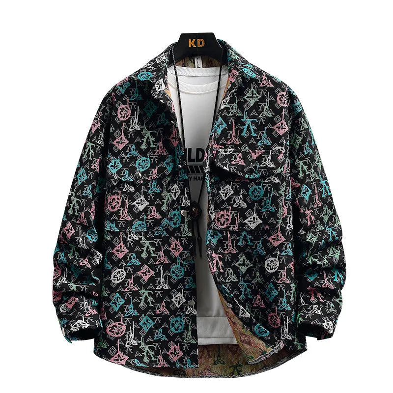 Casual lapel shirt coat in polyester available in blue, black, apricot and red.