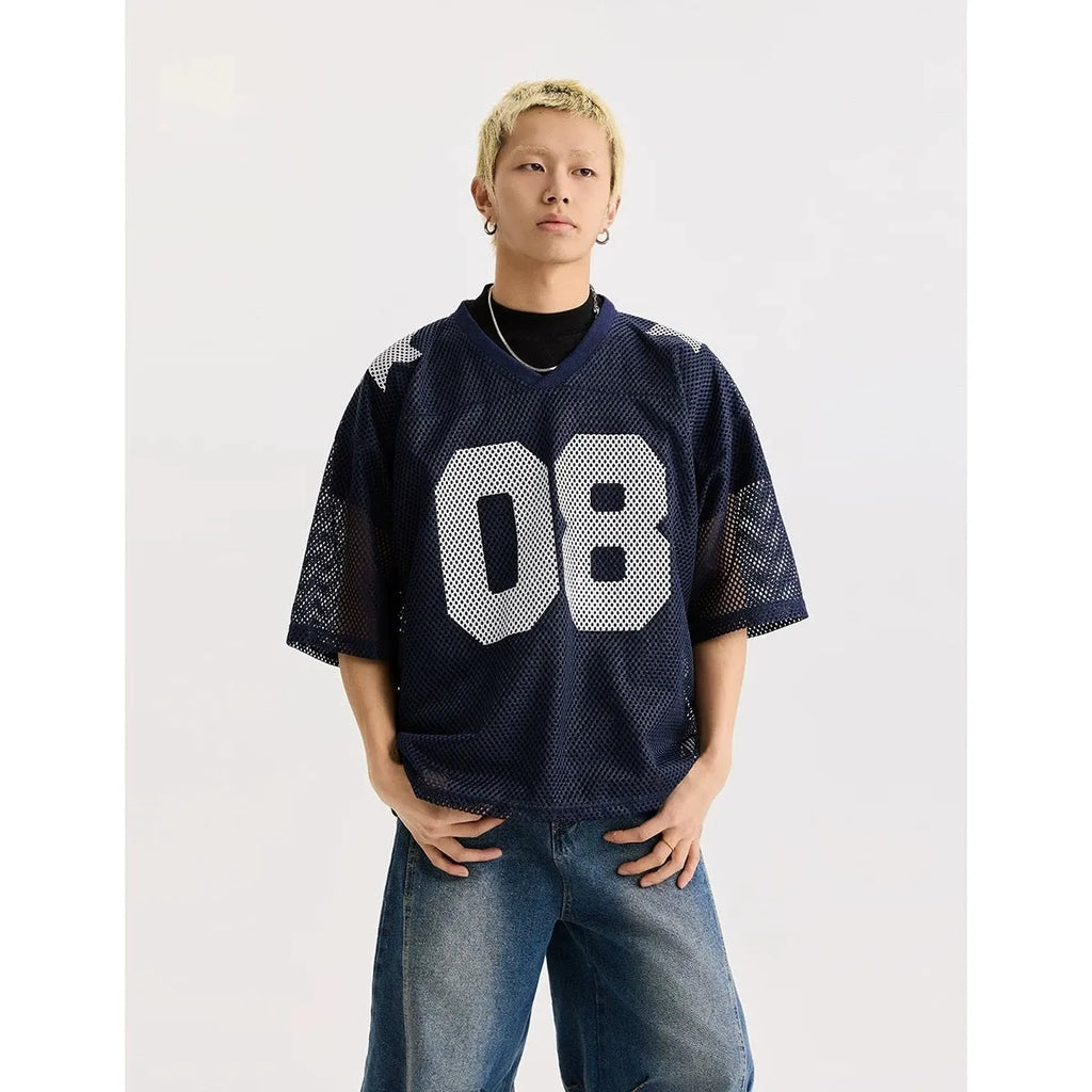 Loose fit pullover shirt with printed letter pattern in black or navy blue colour