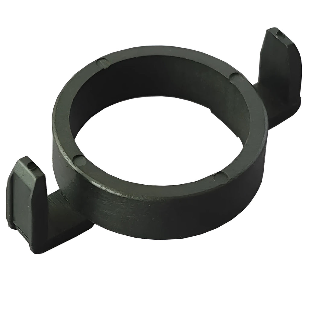 Stainless steel and plastic H7 headlight card holder for compatible Ford, Peugeot, and Citroën cars.