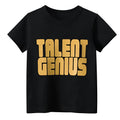 Men's loose black geometric print T-shirt with street fashion styling