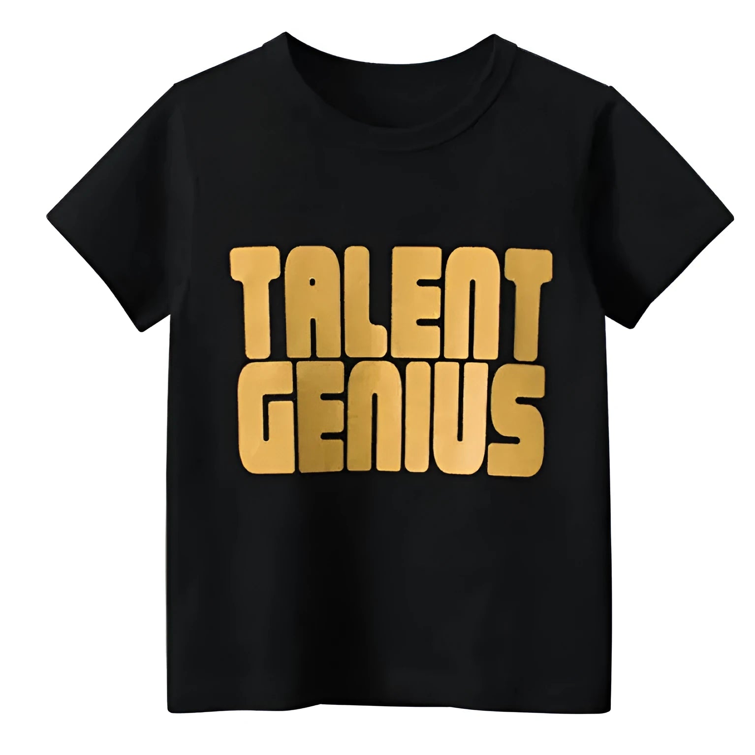 Men's loose black geometric print T-shirt with street fashion styling