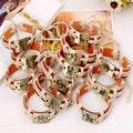 12 constellation alloy bracelet set with braided hemp rope and copper leather in vintage style, twelve colours