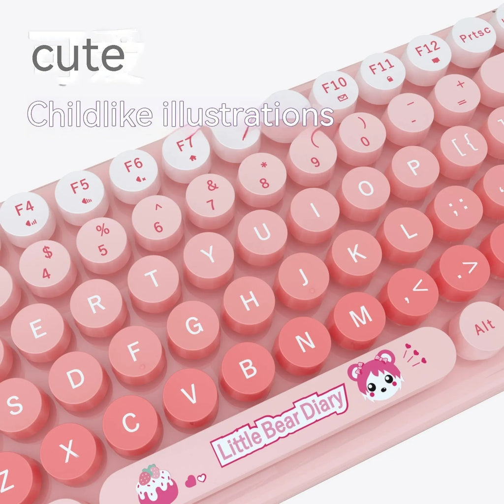 Candy coloured mini wireless keyboard and mouse set measuring 43.5cm with four colour options
