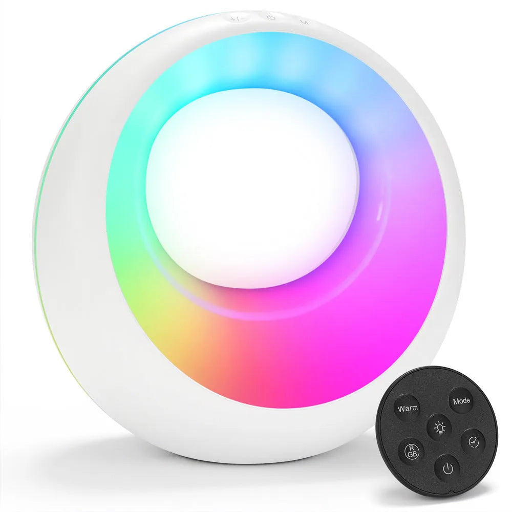 Creative Touch small night lamp with RGB colour changing remote control on desk
