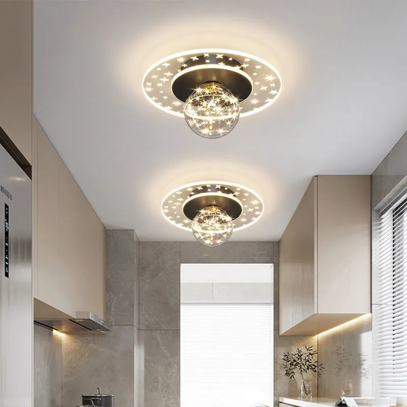 Modern simplicity LED ceiling lamp body in black, gold, or white finish for hallway and corridor installation with 220V support
