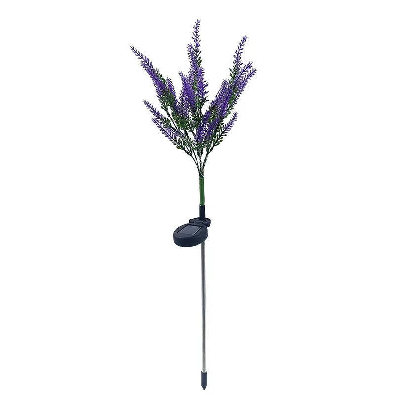 Solar powered garden floor lamp with flower shape design and LED light