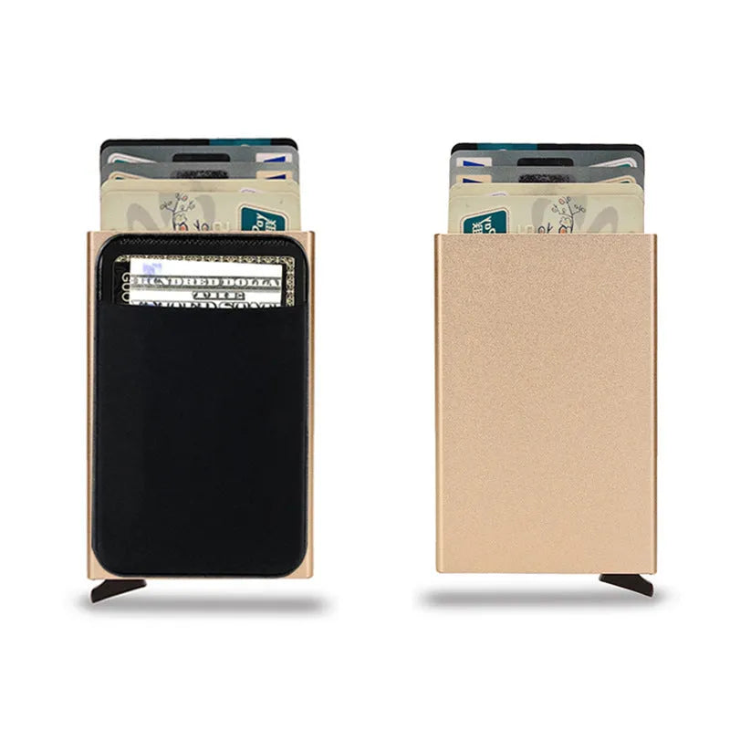 Aluminium alloy metal credit card holder with frosted finish in multiple colours