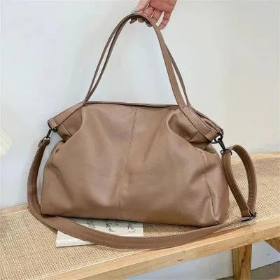 Large soft surface messenger tote bag with shoulder strap in four colour options