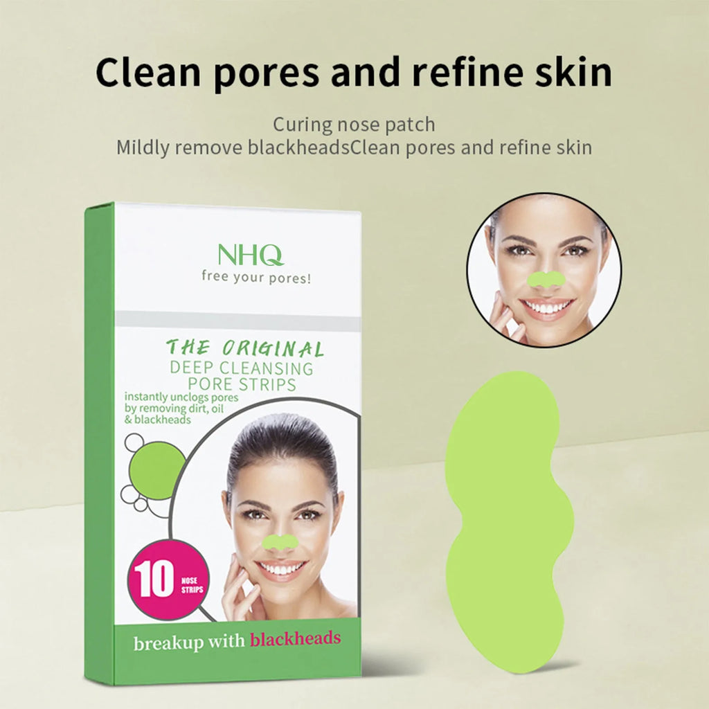 Pore acne cleanser strawberry nose strips 70g net content in black and green packaging