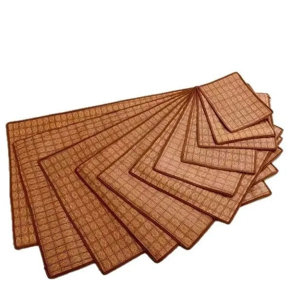 Brown rattan fibre cooling mat for dogs in various sizes from small to extra-large 3XL
