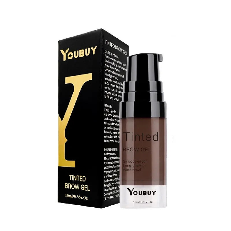Waterproof brow cream eyebrow makeup in dark grey and golden yellow shades