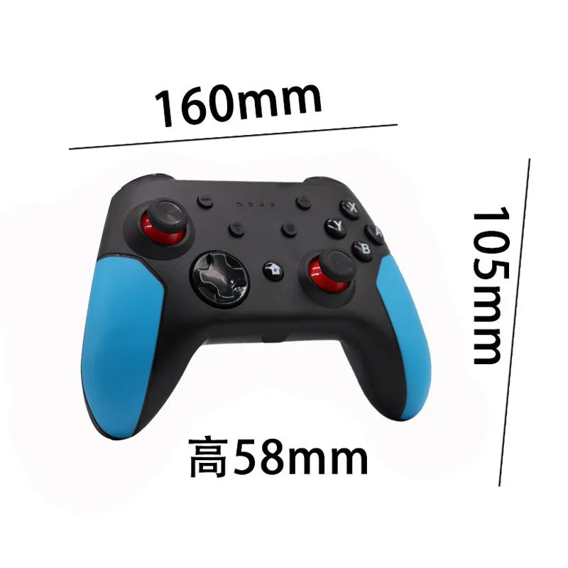 Bluetooth gamepad for Switch, PC and Android with two-tone blue and red colour options