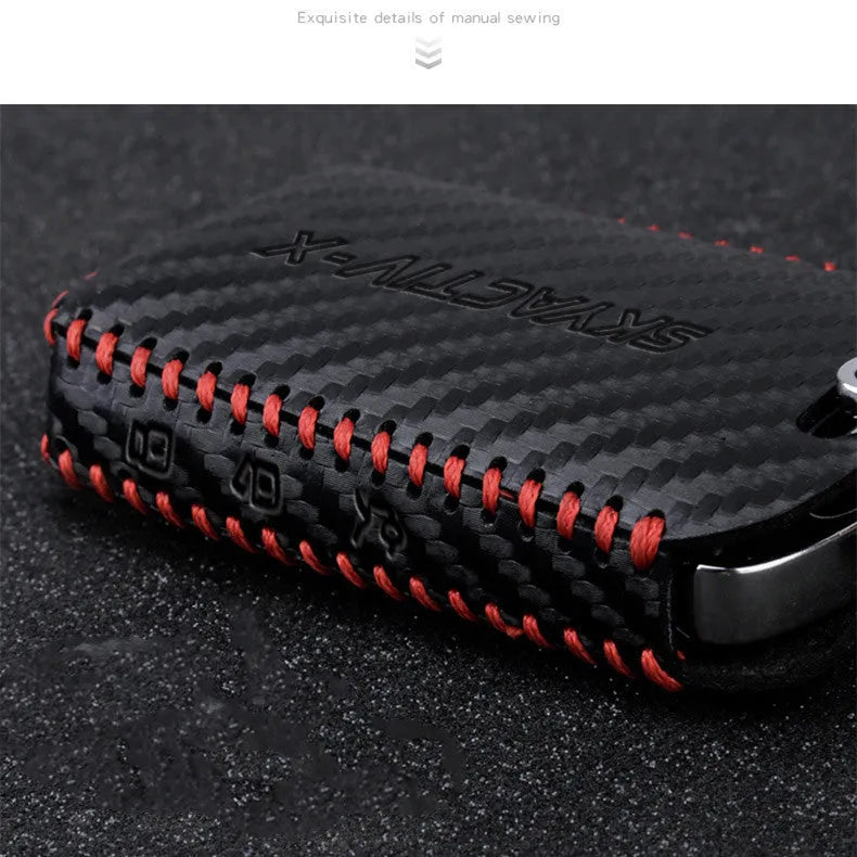 Angkesaila car leather key case in 3D carbon fibre pattern for Angkesaila model key fob