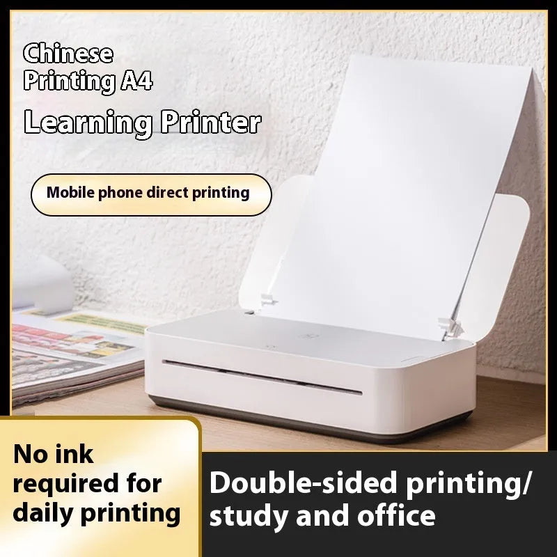 Small household intelligent learning printer for wrong question practice with plastic construction and ribbon cartridge