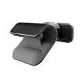 Black universal car phone holder showing 360-degree rotating mechanism and 3M adhesive base