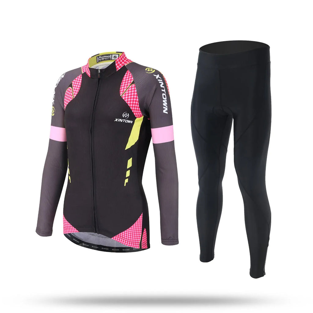 Women's long sleeve cycling jersey in blue wisp colour, 100% polyester mesh fabric, sport close cut