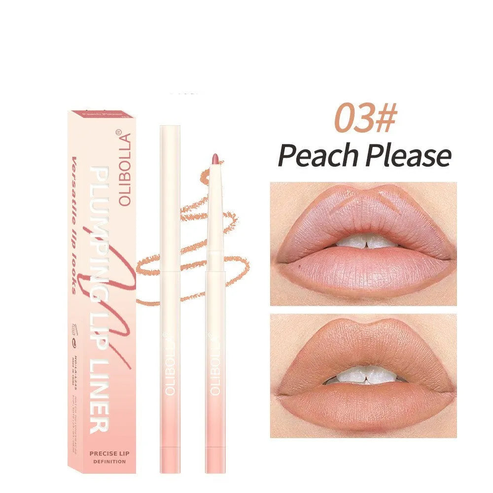 Waterproof colorfast hook line lip pencil in shade CocoaCrush with tip and product label visible