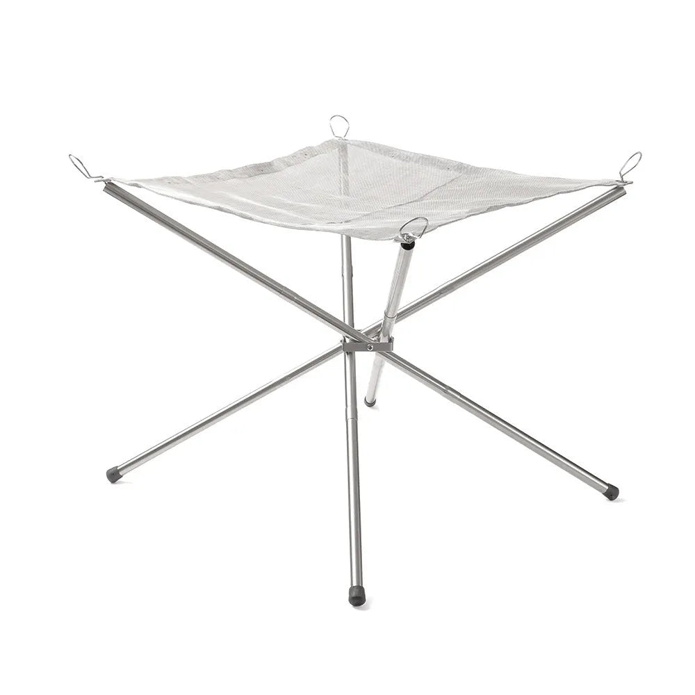 Stainless steel barbecue grill and net set for five people or more in silver finish