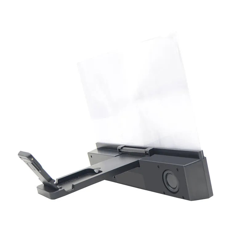 12-inch mobile phone screen amplifier with acrylic lens in ABS housing showing smartphone magnification