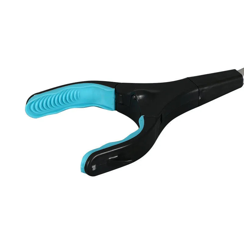 Blue foldable portable pickup tool with stainless steel head and aluminum tube measuring 83.5cm
