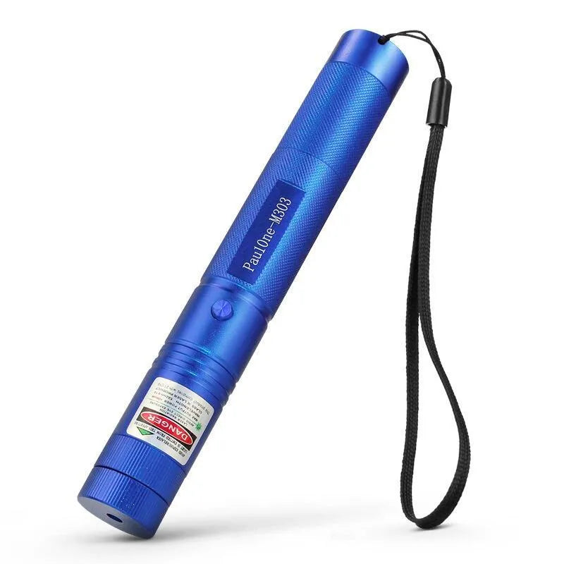Green light laser flashlight with aluminium alloy body blue colour 16 cm length