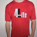 Red cotton men's T-shirt with loose fit and short sleeves on mannequin