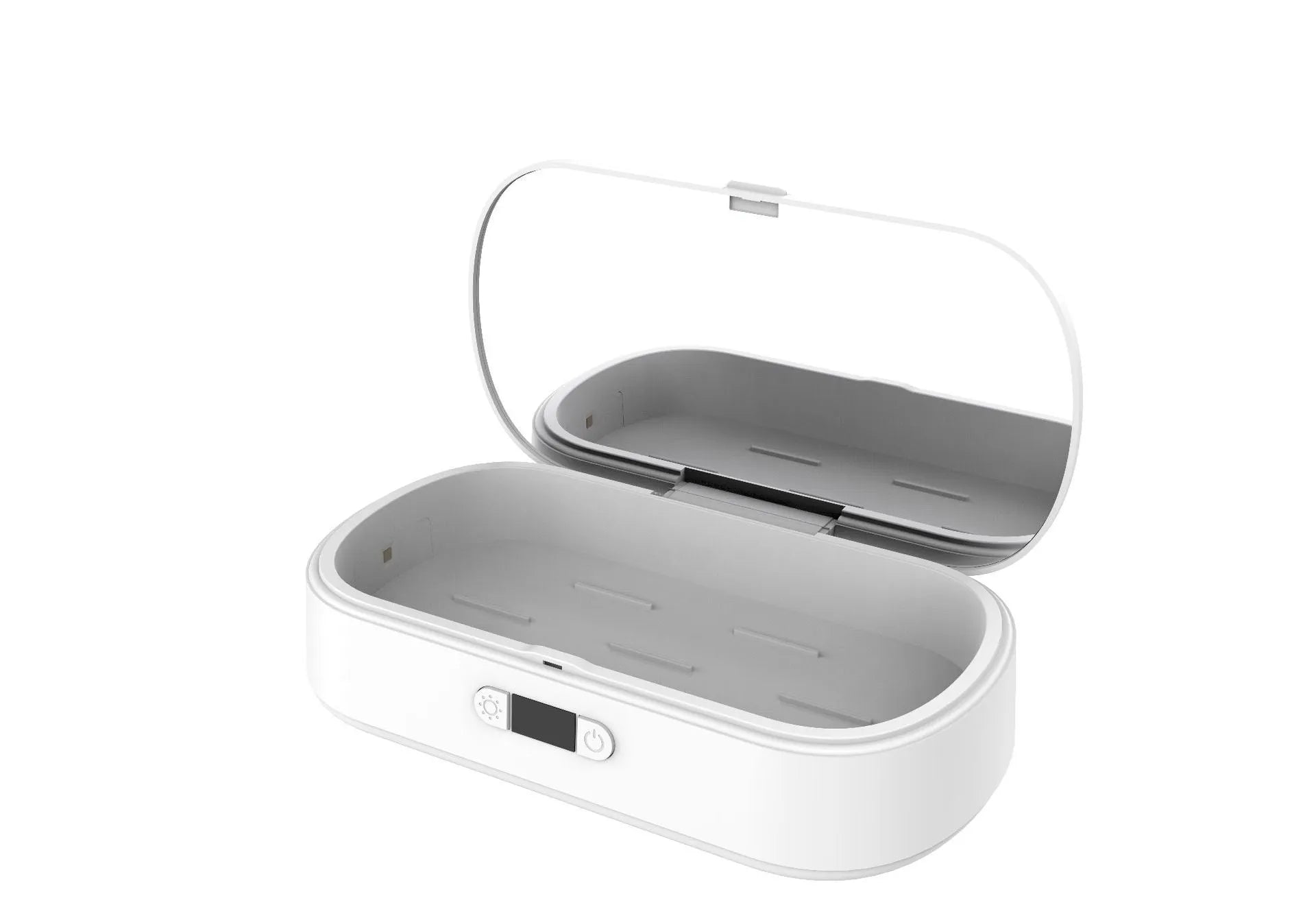 White ultraviolet wireless disinfection box with charging function for mobile phones and personal items