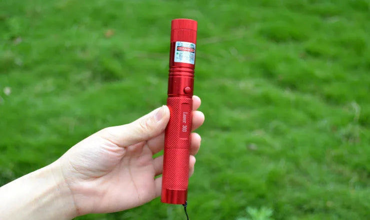Green light laser flashlight with aluminium alloy body blue colour 16 cm length